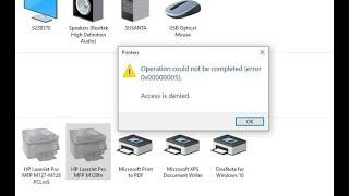 (FIX)cannot set default printer || Operation could not be completed Error :0x00000709 , 0x00000005