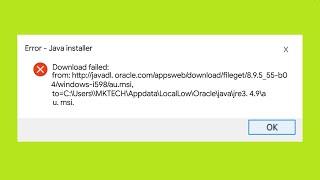 How To Fix Java Installer - Download Failed Error Windows 10/8/7 - How To Download and Install JAVA