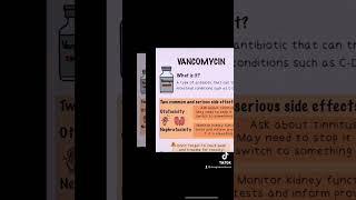 VANCOMYCIN #nursingstudent #pharmacology #drregisterednurse #nursingschool  #antibiotics #nurselife