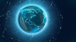 Футаж  Земной шар   Глобальные соединения  Global connect