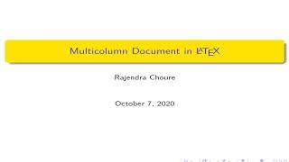 Two column and Multicolumn documents in Latex, Latex Tutotrial