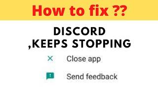 Fix Discord Keeps Stopping Error Android || Fix Discord Not Open Problem Android || FING 24