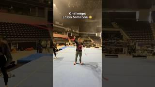 Gymnasts try lasso #gymnastics #cowboy #lasso #rope #sports #gymnast #olympics #olympic #goat