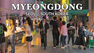 Myeongdong Night Walk | Seoul, Korea | 4K HDR Walking Tour City Ambience Sounds