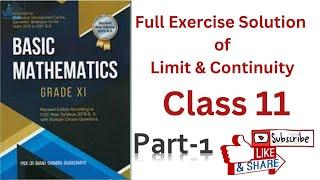 Exercise of Limit & Continuity of Class 11|| part-1 || Based on New Syllabus.