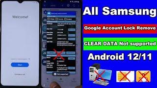 Samsung FRP/Google Account Bypass Android 11/12  CLEAR DATA Not supported Without Pc 2023