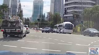 Road Rage - Driver knocks down lane filtering motorbike