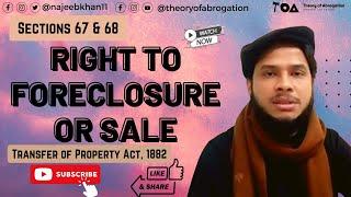 Right to foreclosure or sale: TPA Sec. 67,68