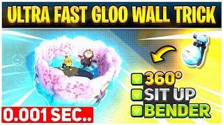 Ultra Fast Gloo Wall Trick -Free Fire | Fastest 360 Degree Gloo Wall Trick | Fast Bendar Gloo Wall