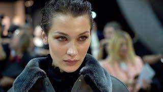 Bella Hadid and models getting ready Backstage for the Alberta Ferretti Fashion Show