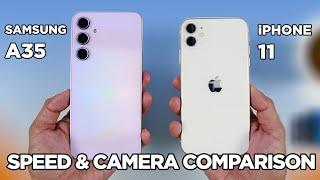 Samsung A35 vs iPhone 11 SPEED TEST & CAMERA Comparison | Zeibiz