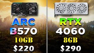 INTEL ARC B570 10GB vs NVIDIA RTX 4060 8GB | PC Gaming Benchmark Tested