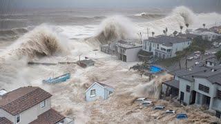 Christmas Chaos in California! Santa Cruz Wharf Destroyed By Tsunami-like Waves