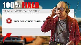 How To Fix "Game Memory" Error in GTA 5  | GTA 5 Game Memory Error FIXED | GTA V ERROR SOLVE