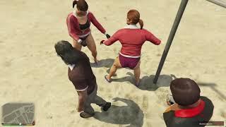 GTA V: MUSCLE BEACH NPC FIGHS