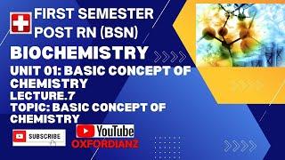 First Semester Post RN (BSN) | Biochemistry | Lec.07, Unit 01,Basic Concept of Chemistry