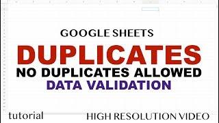 Google Sheets - Data Validation for No Duplicates, Excel Compatible