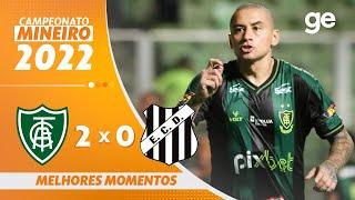 AMÉRICA-MG 2 X 0 DEMOCRATA GV | MELHORES MOMENTOS | 2ª RODADA MINEIRO 2022 | ge.globo