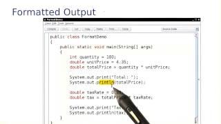 Formatted Output - Intro to Java Programming