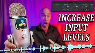 Increase MICROPHONE GAIN Signal (volume) for Recording in DaVinci Resolve 17 using PATH SETTINGS