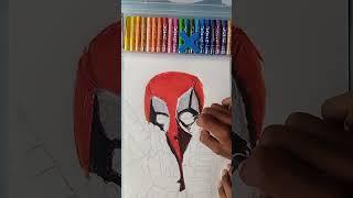 how to draw dead pool drawing using oil pastel