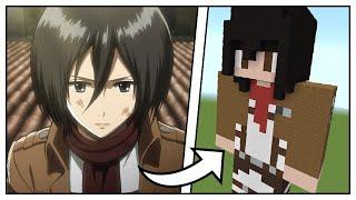 How to Build a Mikasa Ackerman Statue (Attack on Titan) - Minecraft