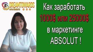 Как заработать 1000$ или 25000$ в маркетинге ABSOLUT!