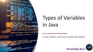 Types of variables in Java | Core Java | Computer Science & Applications | BCA, MCA, M.Sc. Students