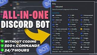 How to make All in One Discord Bot With 500 Commands| Replit | No Coding #discord
