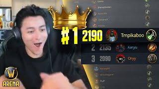 I HIT RANK 1 ON THE 2S LADDER W/ XARYU | Pikaboo WoW Arena