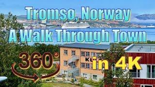 360° Tromsø (Tromso), Norway - Walk in Town in 4K