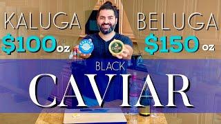 CAVIAR Tasting BELUGA & KALUGA Black Sturgeon Caviar Price Explained!