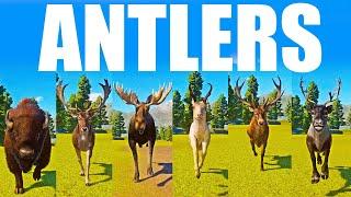 Antlers Category Animals Speed Race in Planet Zoo included Bison Deer, Reindeer, Antelope