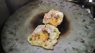 Street half fry egg omelette recipe || Street Egg omelette recipe