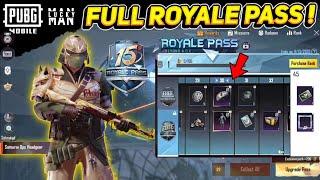 PUBG MOBILE SEASON 15 OFFICIAL FULL ROYALE PASS REWARDS 1-100 | FREE PASS, BONUS & TIER REWARDS !