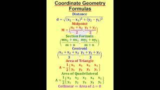 Coordinate Geometry Formulas