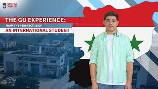 From Syria to Geeta University :  Laith’s Journey– A Place That Feels Like Home | #geetauniversity