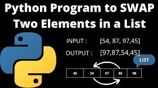 Python program to SWAP two elements in a list | Python Program # 15