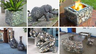 Modern garden furniture  with gabion basket. | Outdoor gardens design, Outdoor fireplace designs