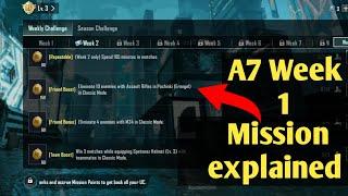 A7 WEEK 1 MISSION EXPLAIN IN PUBG MOBILE WEEK 1 MISSIONS EXPLAINED | A7 ROYAL PASS WEEK 1 MISSION