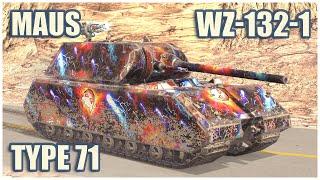 Maus, Type 71 & WZ-132-1 • WoT Blitz Gameplay