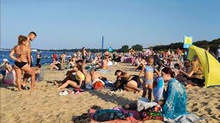 Hot Summer Day Beach Walk | Sunny Day | Gdansk, Poland  [4K]