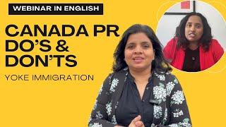 Canada PR Do's & Don'ts Webinar by Yoke Immigration | RCIC | The Kakkasserys | Canada Malayalam Vlog