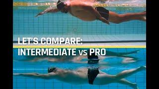 Swim stroke comparison: intermediate vs pro swimmer