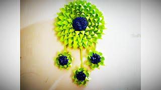 Beautiful paper flower #diycrafts #shorts #youtubeshorts #paperflowerwallhanging #easy