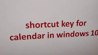 Shortcut Key For 2021 Calendar in Windows 10