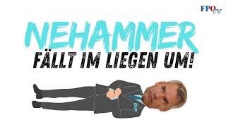 Nehammer fällt im Liegen um!