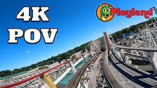 Dragon Coaster Front Row POV [4K] | Rye Playland Park 2022