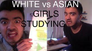 Asian vs White Girls Studying