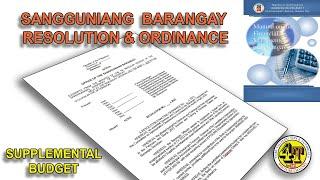 BAC RESOLUTION & ORDINANCE | SUPPLEMENTAL BUDGET